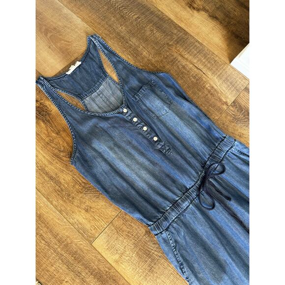 Lovestitch Women's One-Piece Denim Jumpsuit Size Small Romper Tank Top - Picture 2 of 11